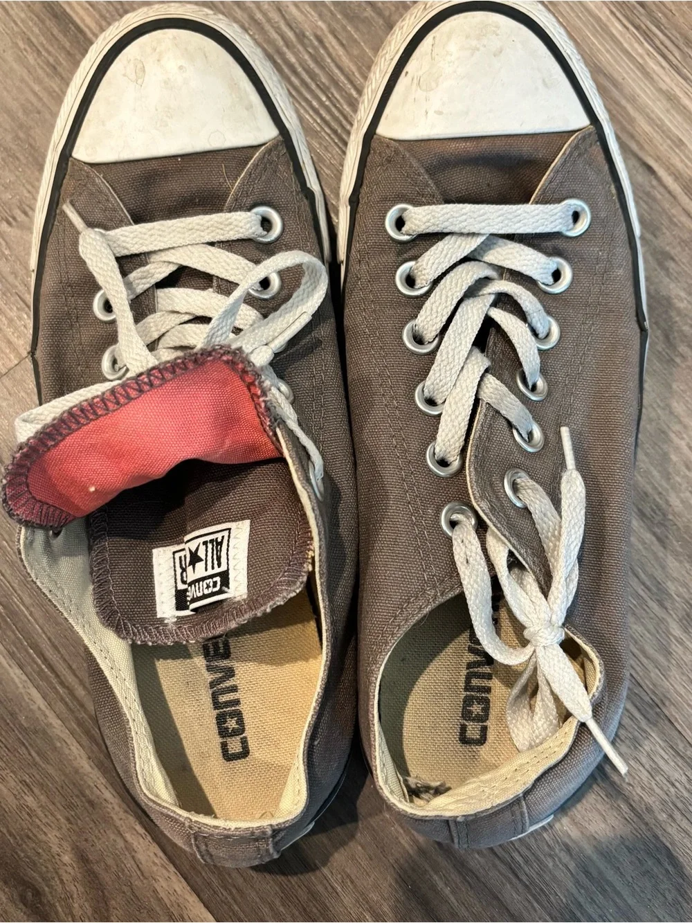 Converse Low-Top Canvas Sneakers in Gray and White